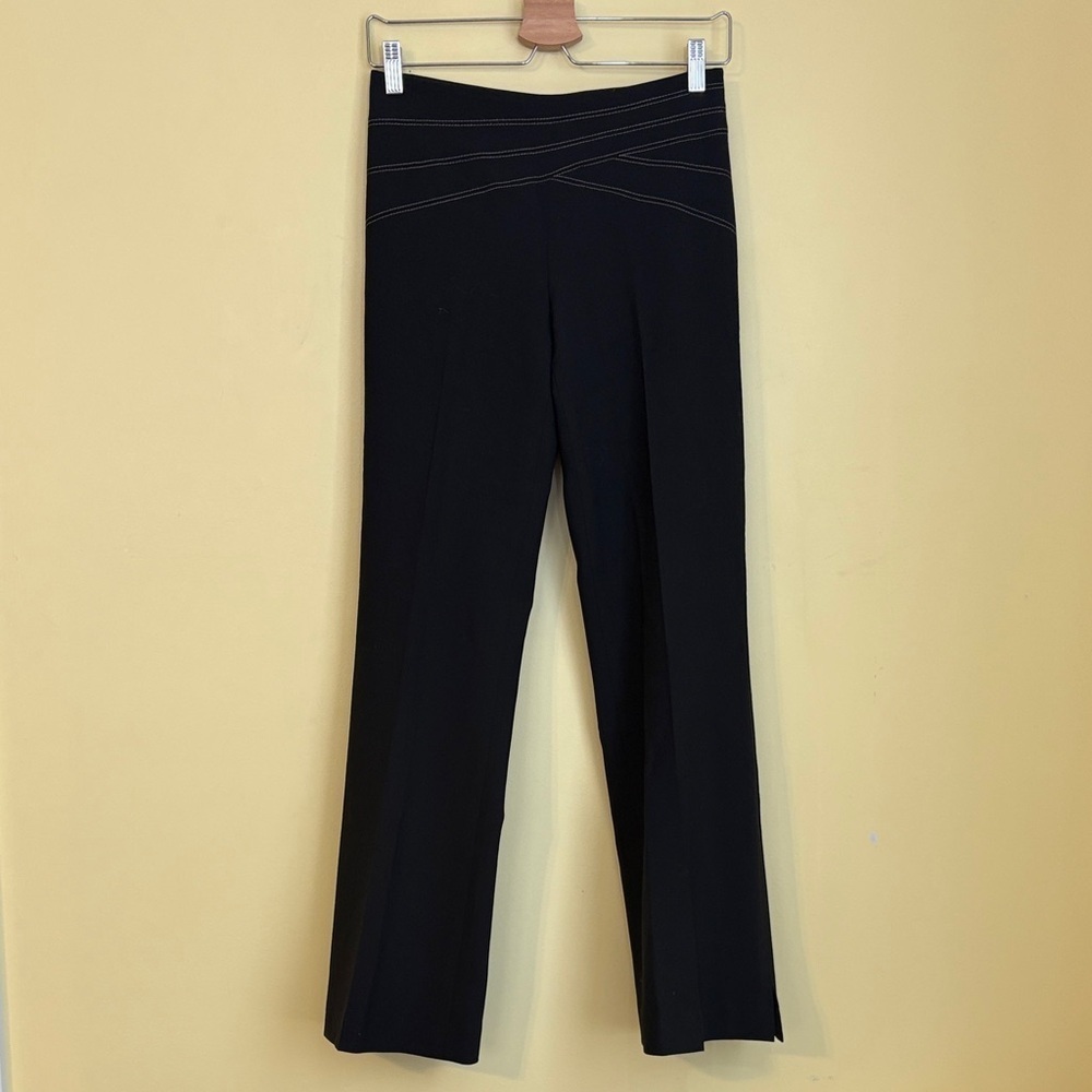 BCBG Max Azria | Black Tailored Contrast Stitching Dress Career Workwear Pants 0